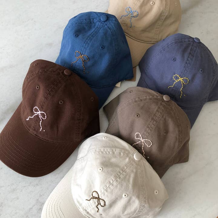 Billy Bamboo - Wholesale Baseball Cap - Women's - HAND EMBROIDERED BOW CAPS - neutral
