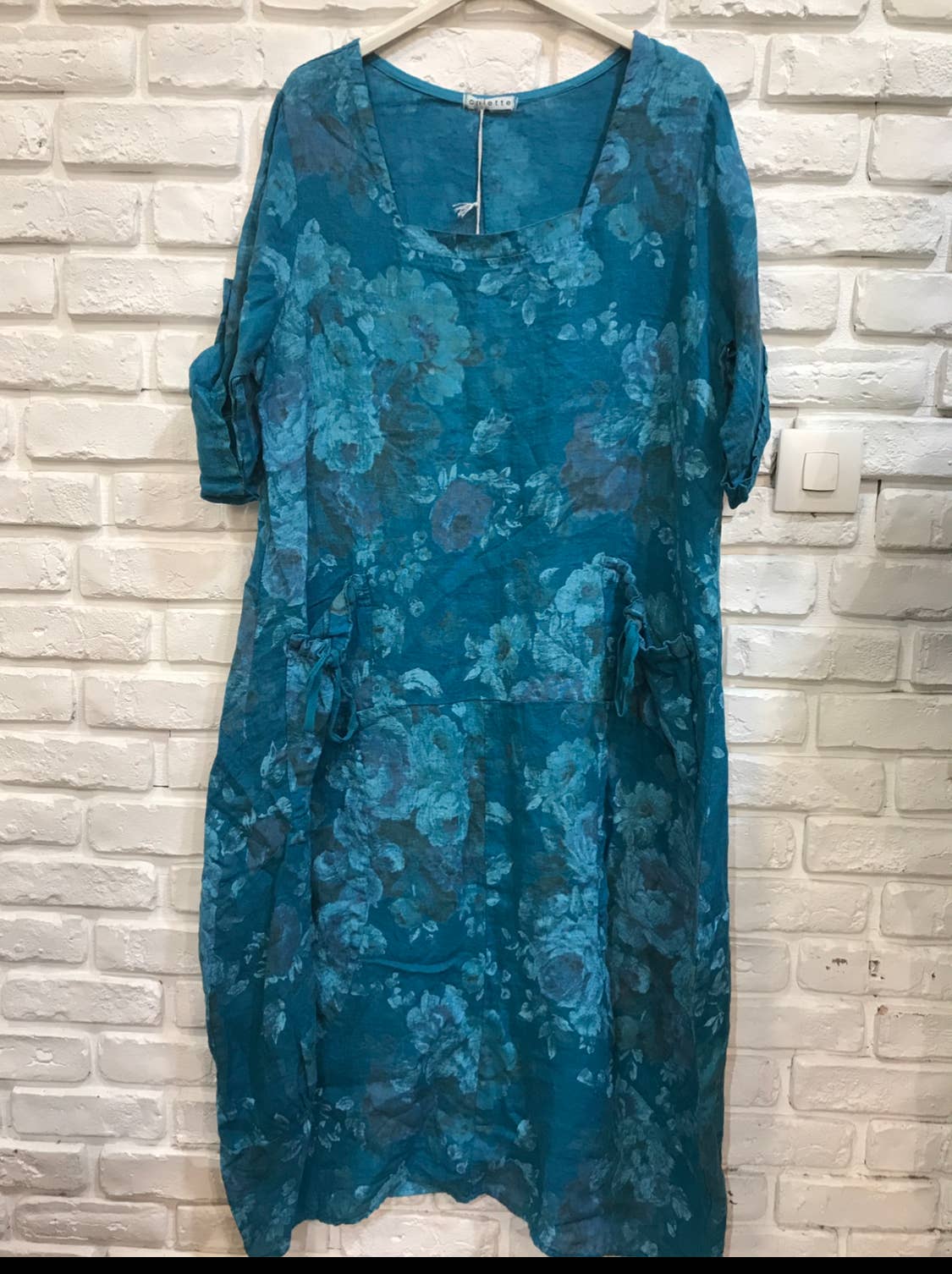 la maison des fibres naturelles – Großhandel Kleid – Damen – Leinenkleid mit floralem Muster, 100 % Leinen, Modell 6796747