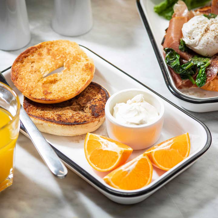 TableCraft Products Company - Wholesale Serving Tray - Canteen Collection Melamine Tray, White/Black, 10.25 x 6"4