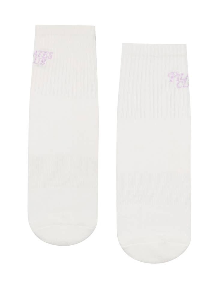 MoveActive – wholesale Socks – Women's – Crew Non Slip Grip Socks - Pilates Club Ivory3