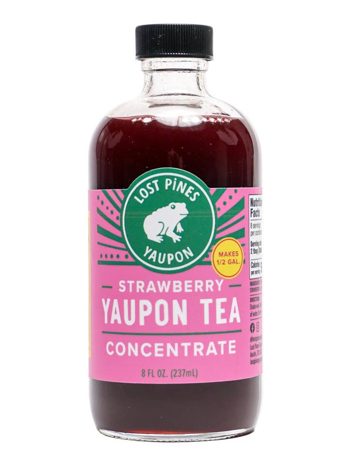 Strawberry Yaupon Tea Concentrate - Real Strawberries 8oz for wholesale by Lost Pines Yaupon Tea