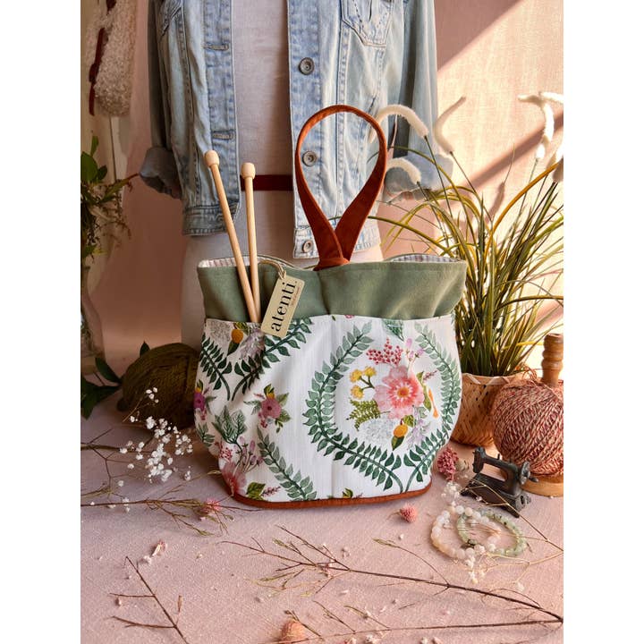 Atenti - Wholesale Knitting/Crochet Supplies - Premium Knitting and Crochet Organizer and Project Bag- Exclusive Design for Needle Art Projects, Tools, and Yarn, Florence Tall Caddy5