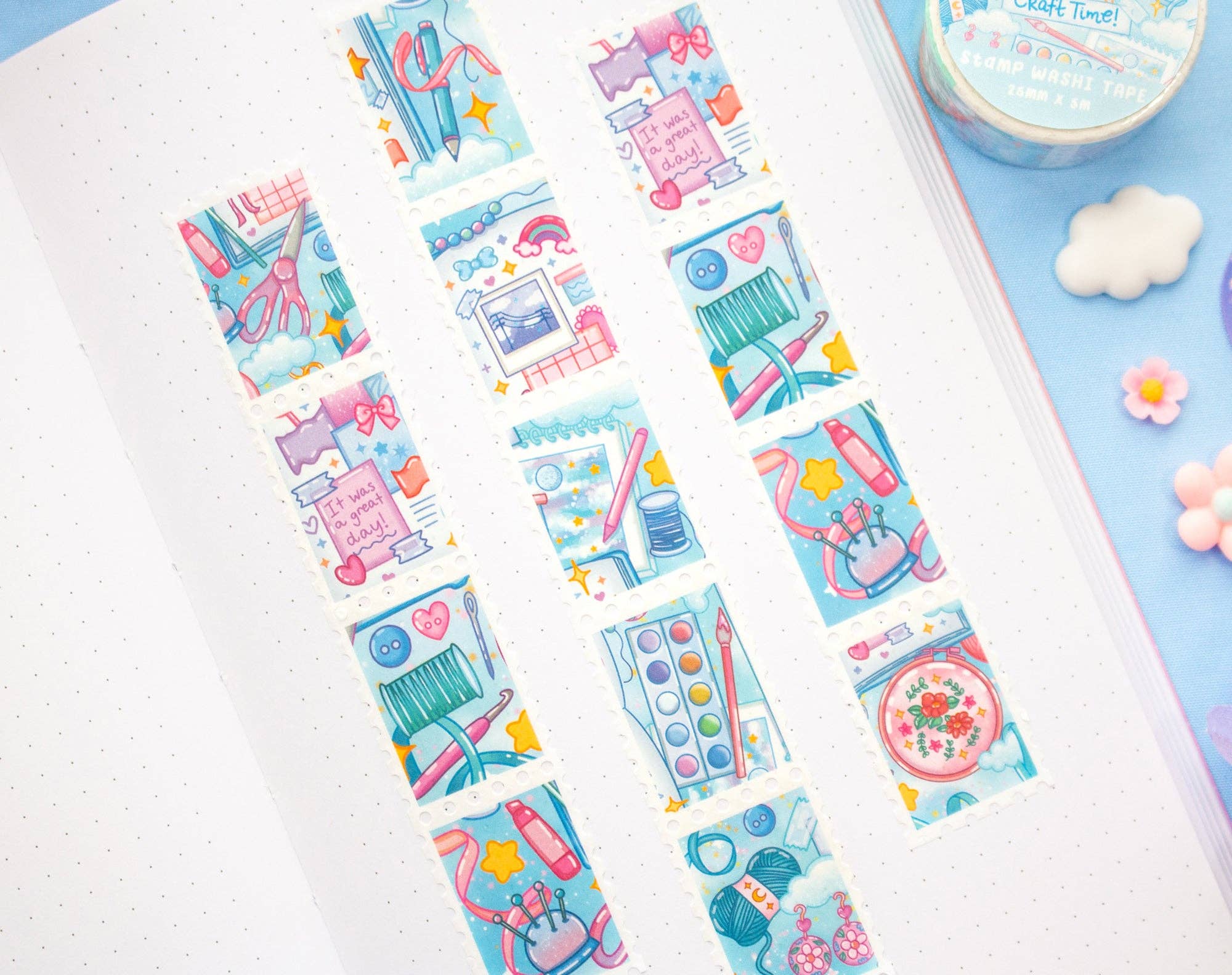 Unicorn Eclipse – wholesale Washi tape – Craft Time Stamp Washi Tape1