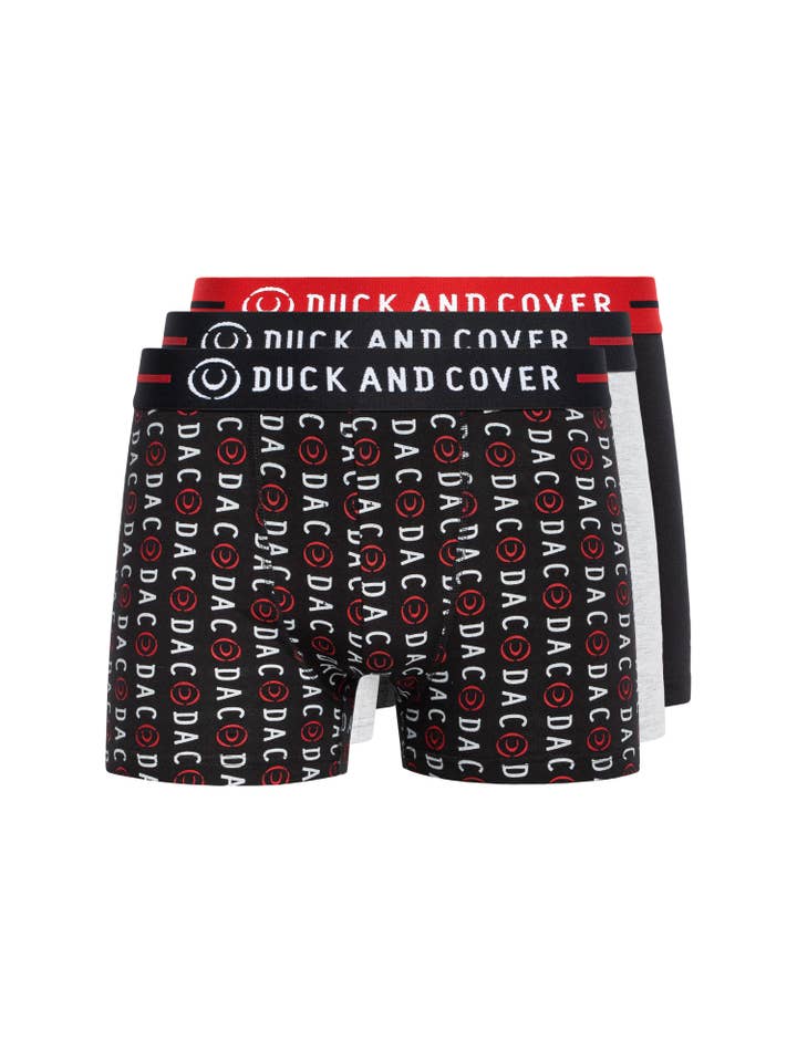 Duck and Cover – wholesale Underwear – Men's – Stamper 2 Boxer Shorts 3pk Black