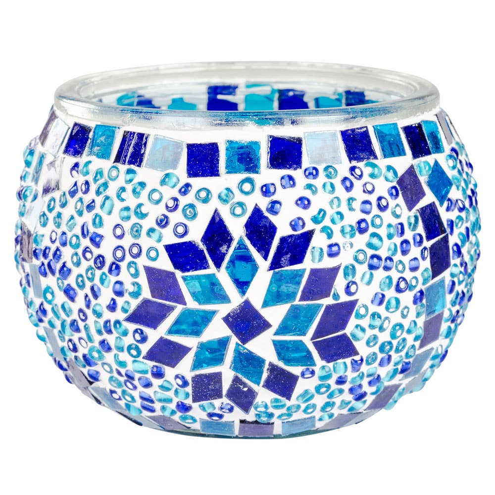 Benjamin International – wholesale Candle holder – ASSORTED MOSAIC GLASS TEA LIGHT/VOTIVE CANDLE BURNERS2