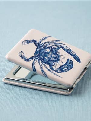Blue Crab Compact Mirror for wholesale by Value Arts