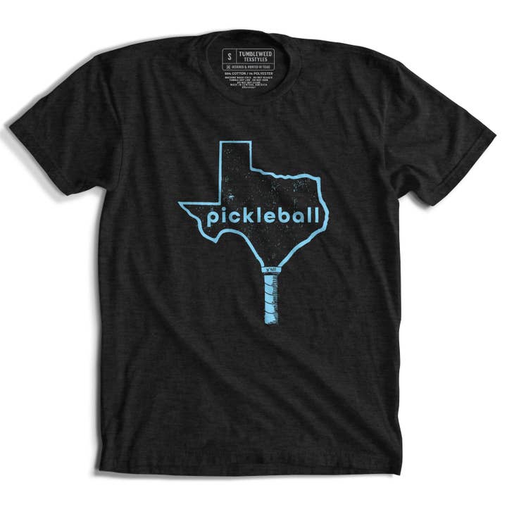 Pickleball Texas - Black Heather - Graphic Tee for wholesale by TWT Brand
