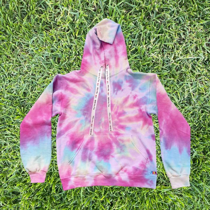 Pastel Neon Rainbow - Voksen YIC Smiley Hættetrøje for engroshandel hos Mighty Girls Design LLC