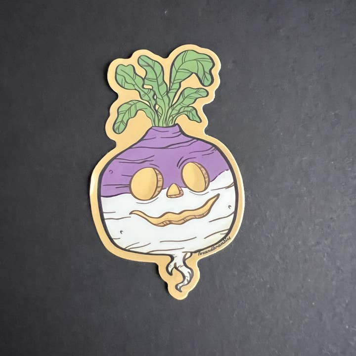 Fox and Brambles - Wholesale Sticker - Jack O’ Lantern Turnip Sticker. Vinyl Sticker. Vintage Hallo