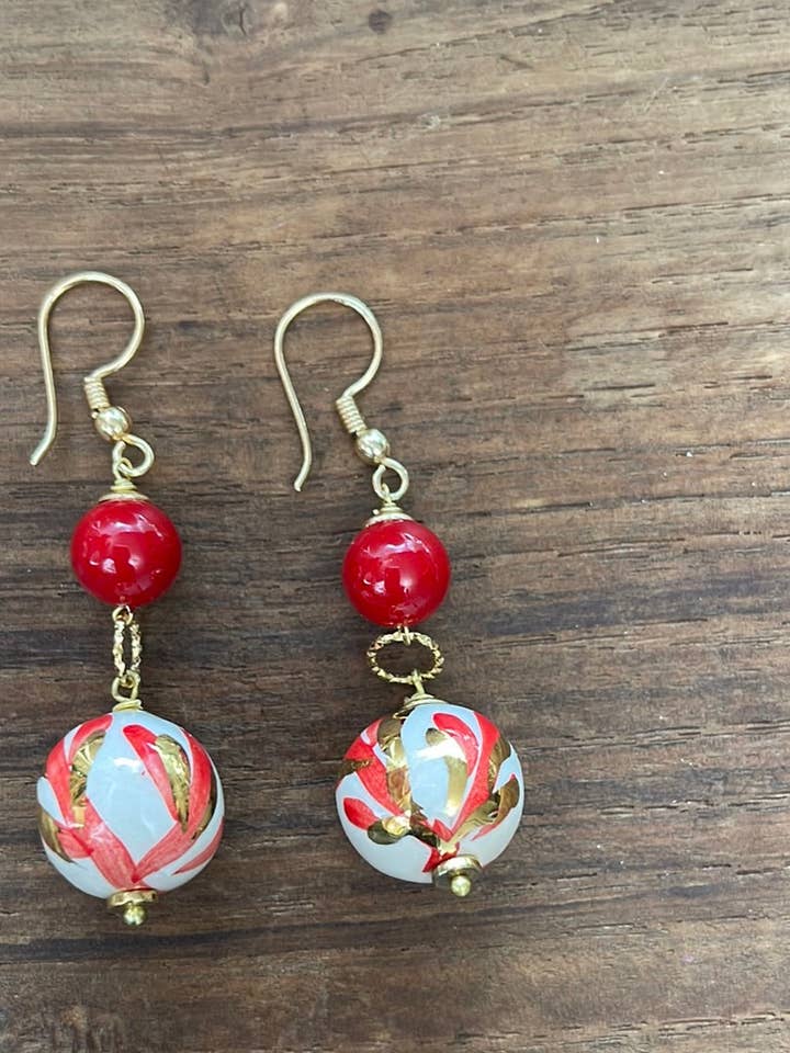 Boucles d'oreilles en céramique Caltagirone pour la vente par LARA UNDICI ACCESSORI SRLS