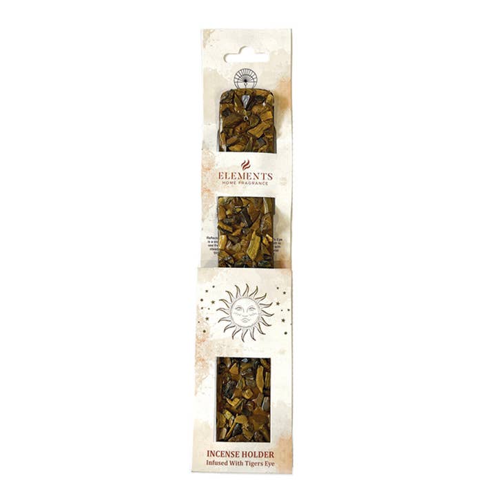 Designs by Deekay Inc. - Wholesale Incense Holder - Tigers Eye Elements Crystal Wooden Incense Burner