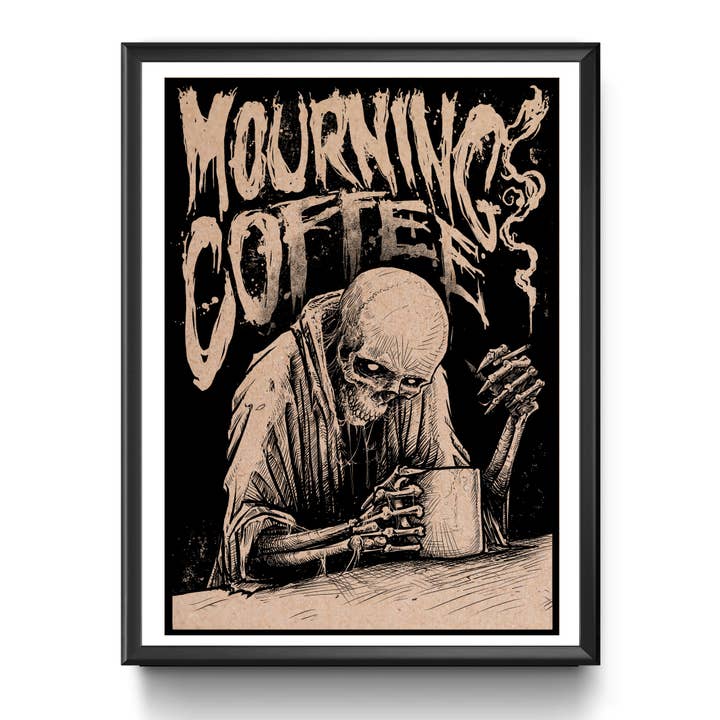 Mourning Coffee A3 Art Print for wholesale by Godmachine