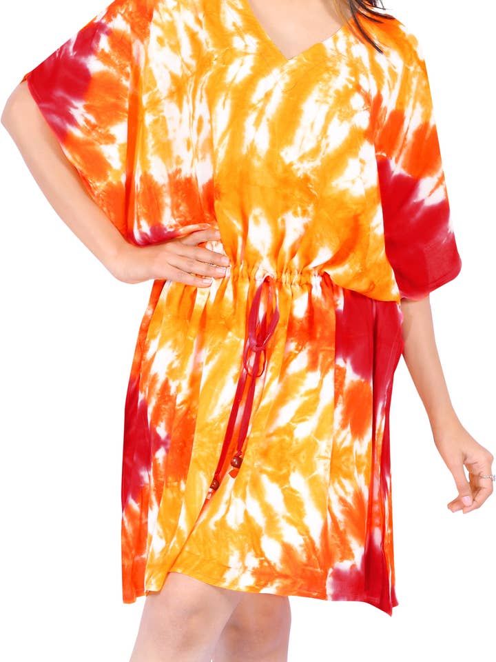 Swirl Tie Dye Bikini Swimwear Swimsuit Beach Cover up Blous for wholesale by LA LEELA \ HAPPY BAY