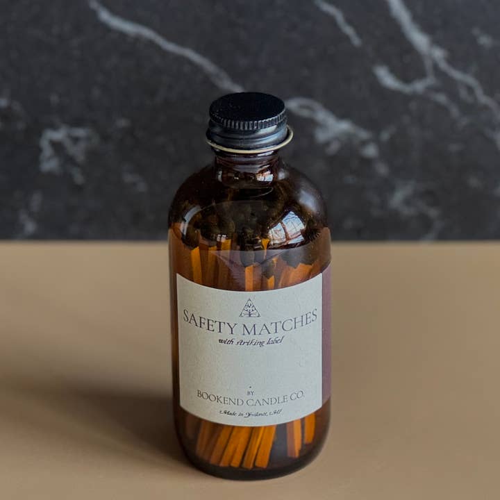 Safety Matches in Glass Jar for wholesale by Bookend Candle Co.