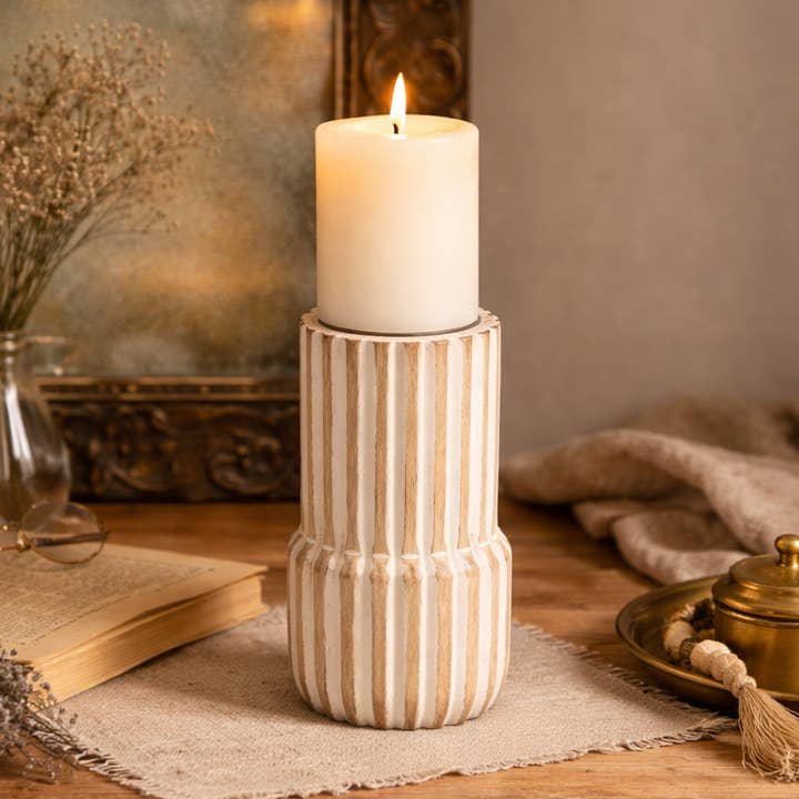 Suporte para Velas | Castiçal Decorativo de Madeira | 4x6" por atacado de ExpoBazaar