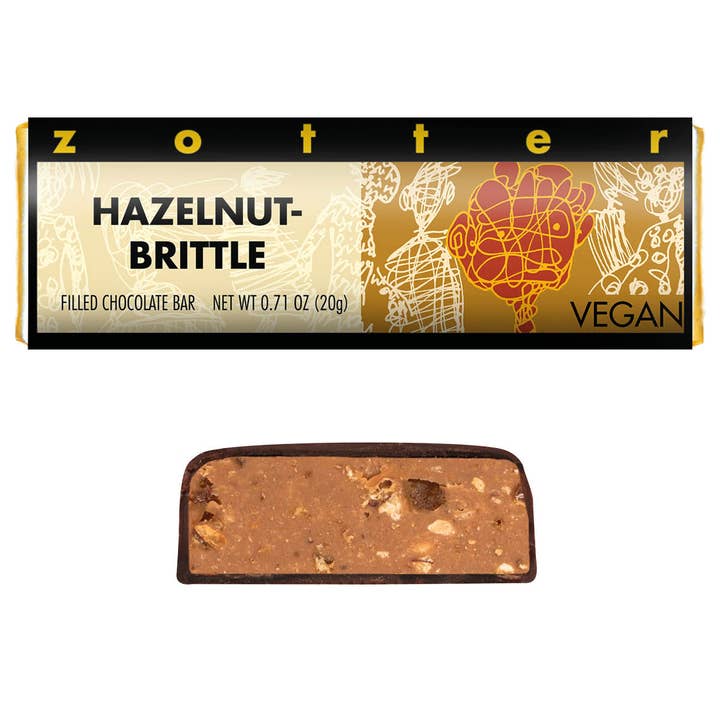 Nougatine aux noisettes 20g Mini (Chocolat fait main) pour la vente par Zotter Chocolates