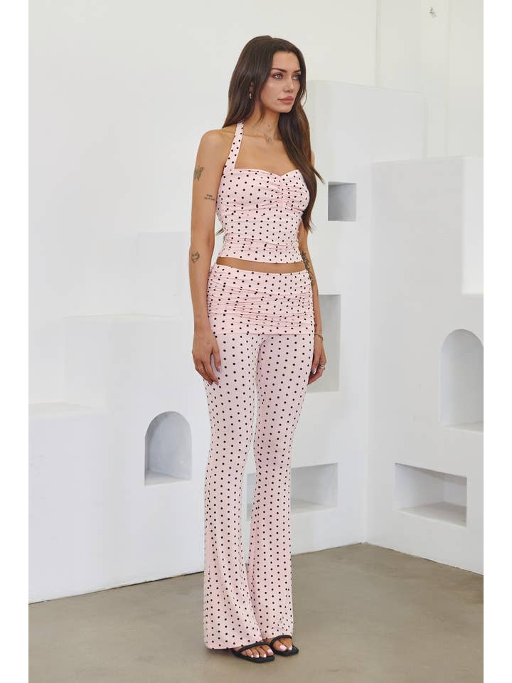 No Vacancy - Vente Ensemble haut et pantalon (PAS d'intérieur) - Femme - Ensemble haut à col halter et pantalon à pois11
