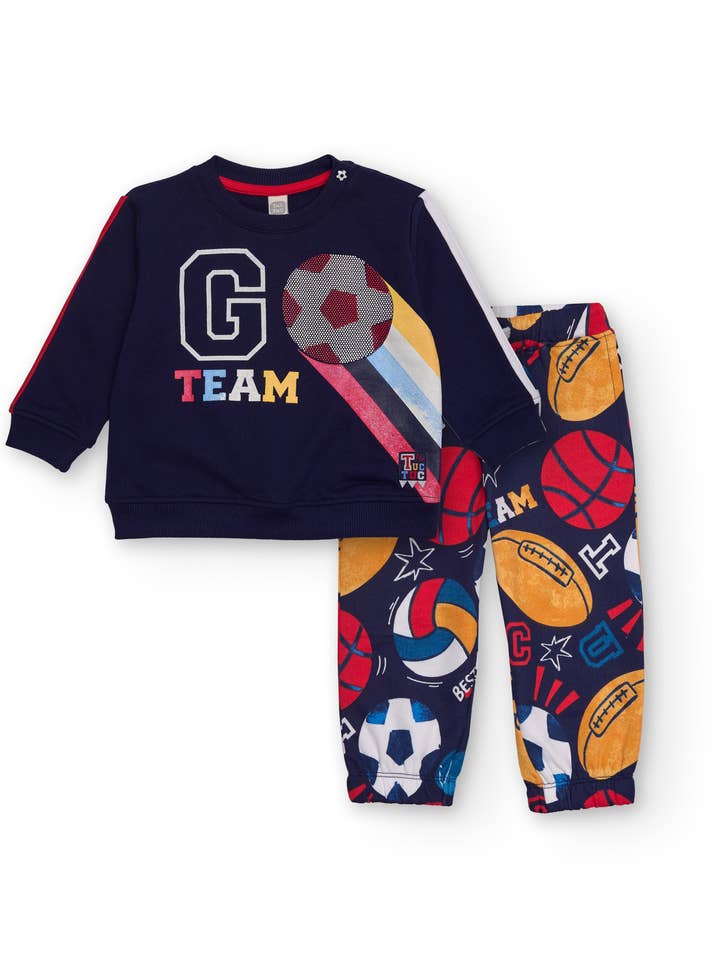 tuc tuc - Wholesale Lounge Set - Kids - Children's set in blue with sweatshirt and sports pants0