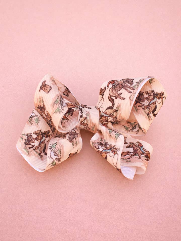 Fiocco per capelli in grosgrain Cowboy | Rifugio sicuro per la vendita all'ingrosso da parte di Safe Haven