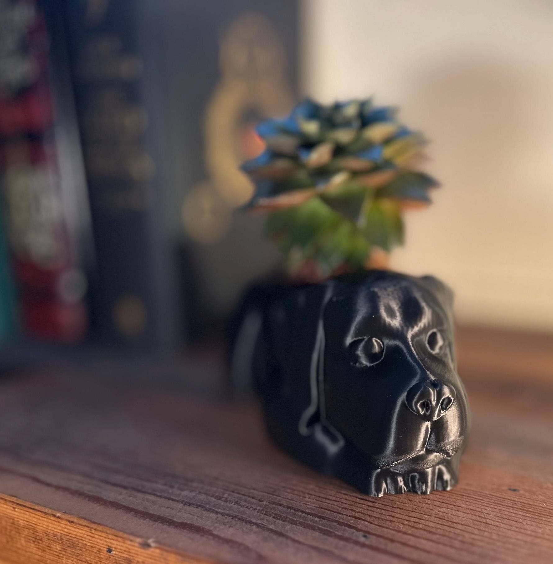<3 Studio – wholesale Plant pot – Unique Planter: Black Labrador Planter - Succulent Pot, Black Lab Gifts9