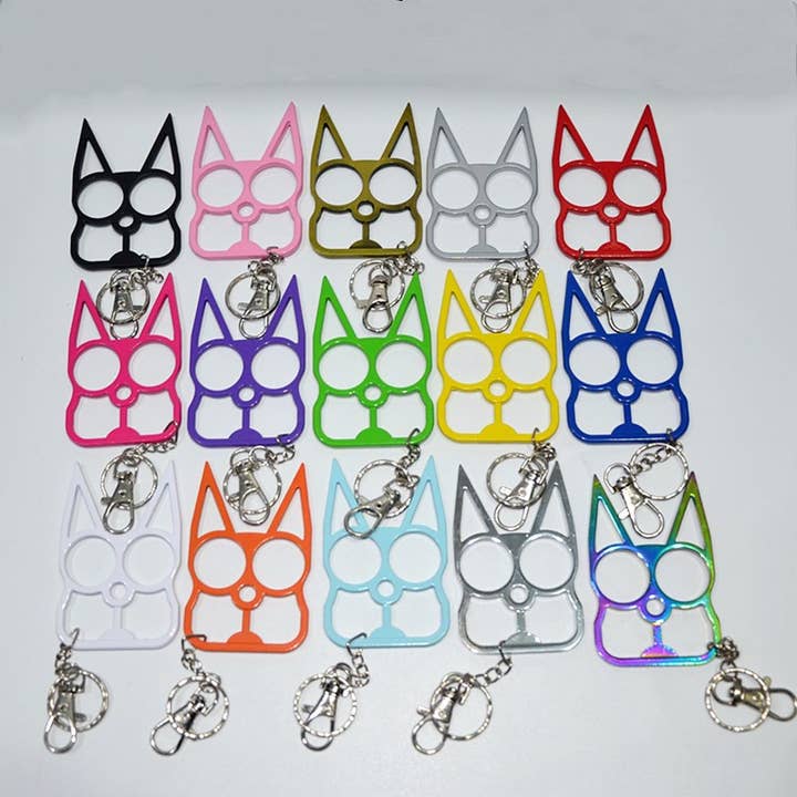 pinkblu02 – wholesale Nyckelringar - Dam – Självförsvar nyckelring kattdesign