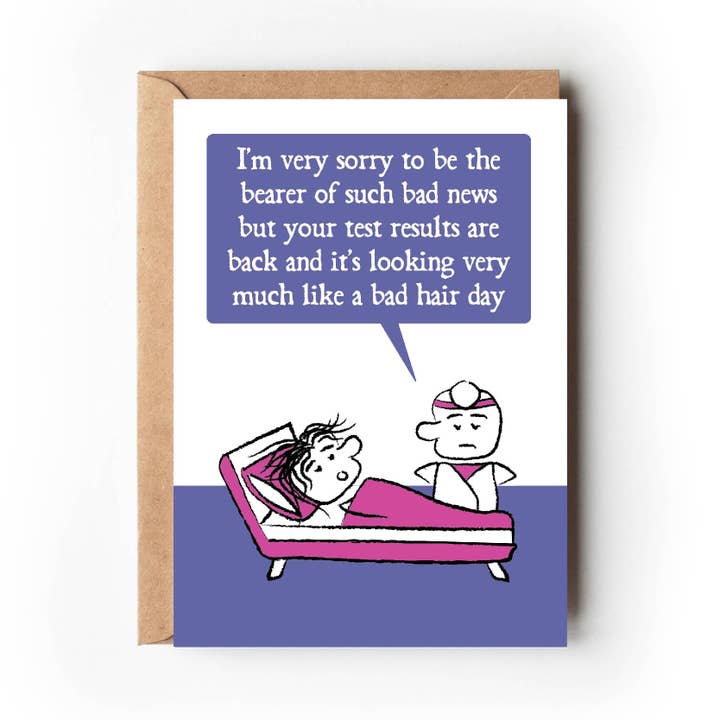 Bad hair day | Funny get well / any occasion card for her for wholesale by VERSED AID
