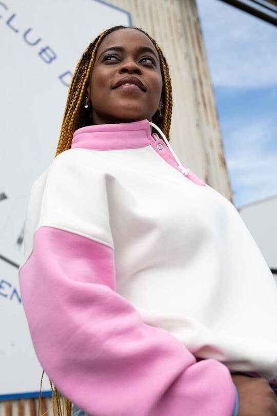 Ayuna - Wholesale Sweatshirt - Women's - Women's Retro Cotton Sweatshirt Pink and White - 90's5