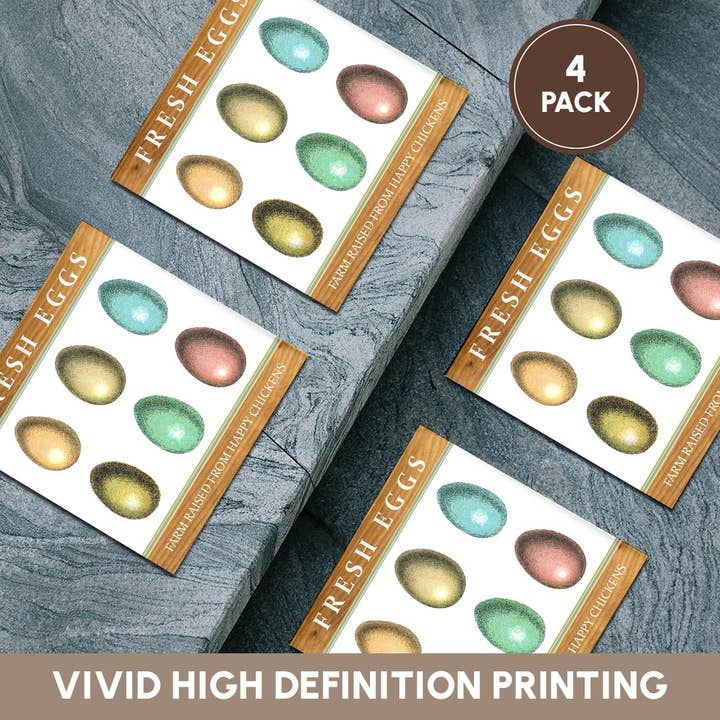 3dRose – wholesale Coasters – 3dRose, Fresh Eggs Farm Raised from Happy Chickens - Chicken Egg Sign Graphic, Coaster5