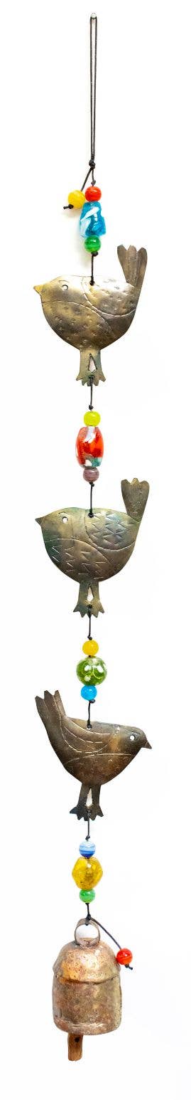 Moksha Imports - Wholesale Wind Chime - The Three Birdies/Beads & Bell0