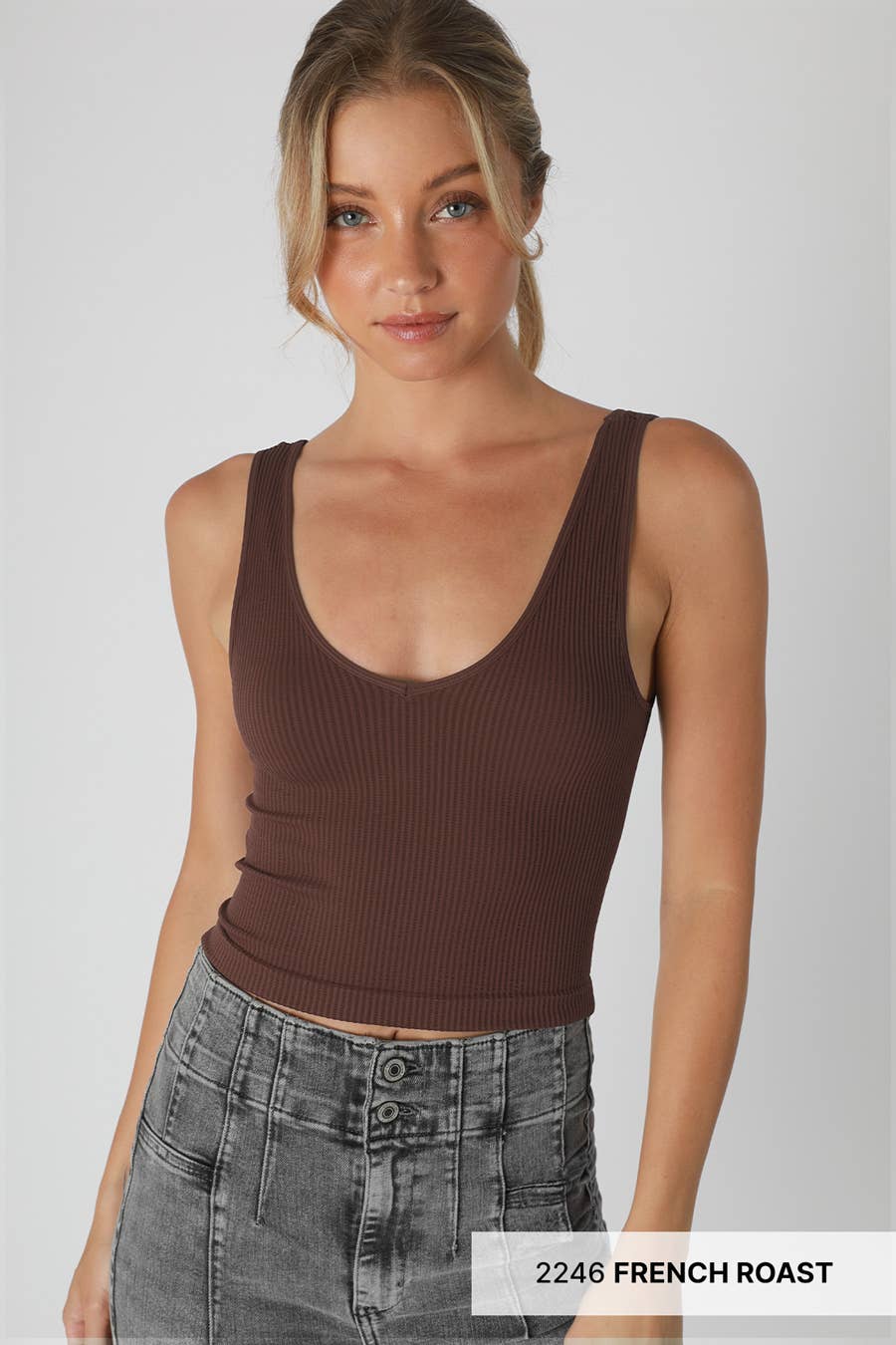 NIKIBIKI - Wholesale Knit Top - Women's - NS8152 - Reversible Ribbed Crop Top2