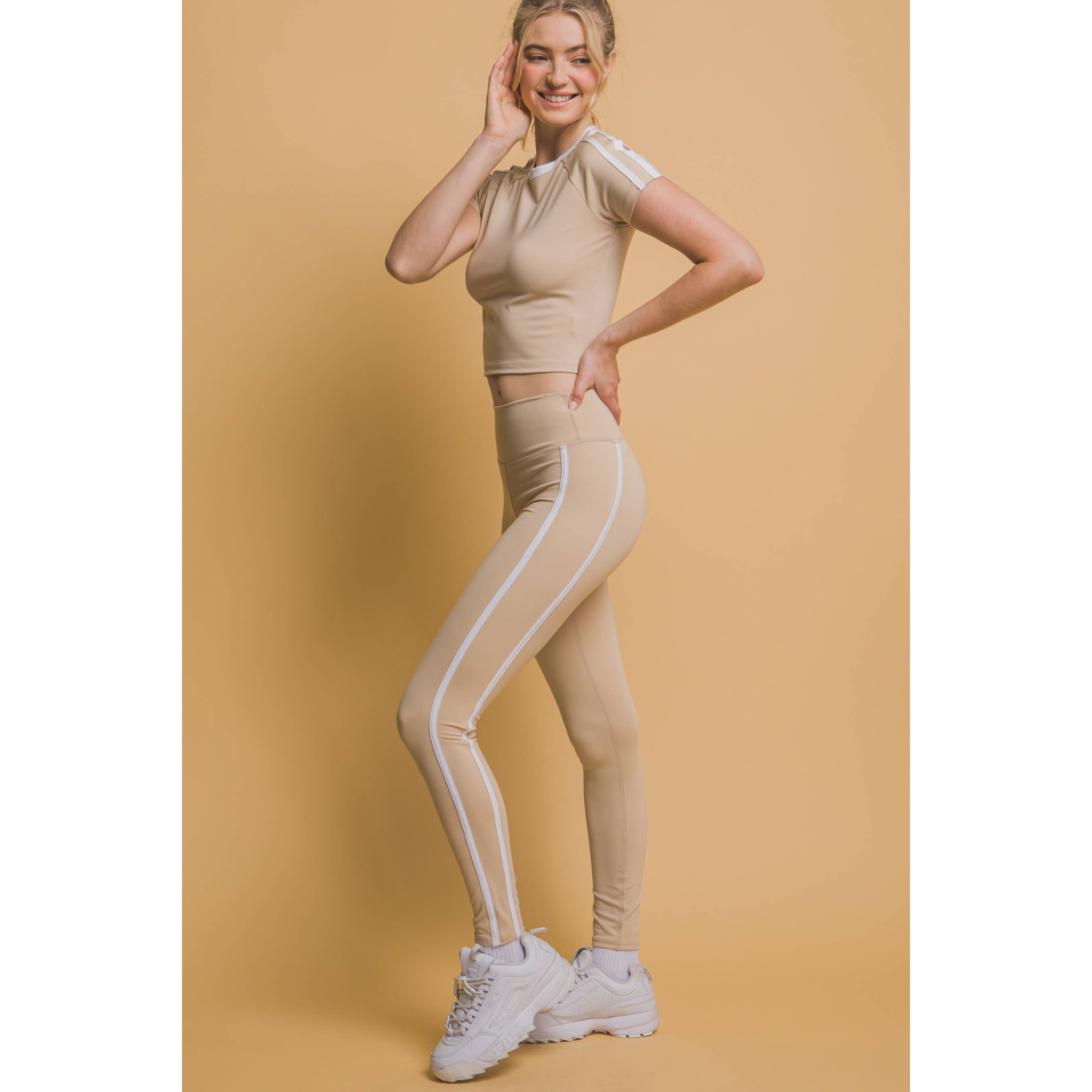 Style Up - Wholesale Athletic/Lounge Leggings - Women's - Side Stripe Leggings Pants2