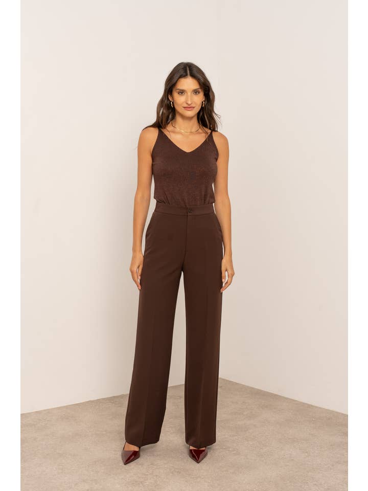 Attentif Paris – wholesale Byxor - Dam – Solid raka byxor med hög midja41