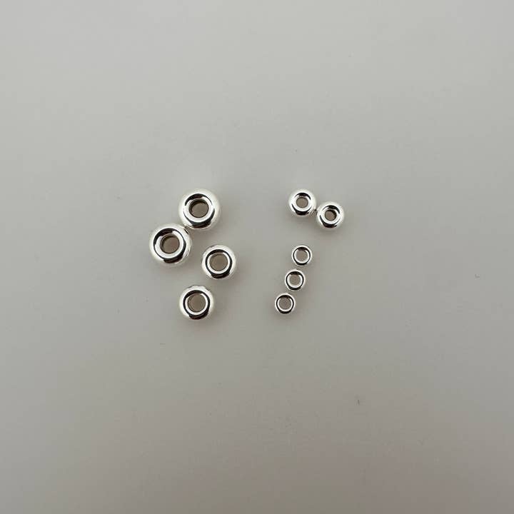 Purity Beads - Wholesale Beads - 925 Sterling Silver Rondelle Spacer Beads | Shiny and Smooth Rondelle Spacers Beads | 5,10,15 and 30Pcs. Per Pack | Available Four Size |3
