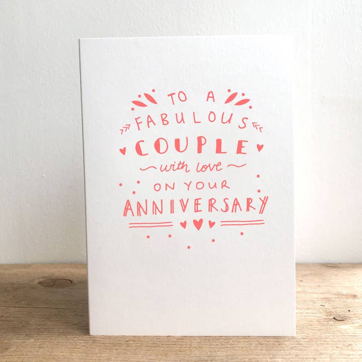 Tarjeta de Aniversario para Pareja Fabulosa con Acabado Neón para venta al por mayor de Megan Claire