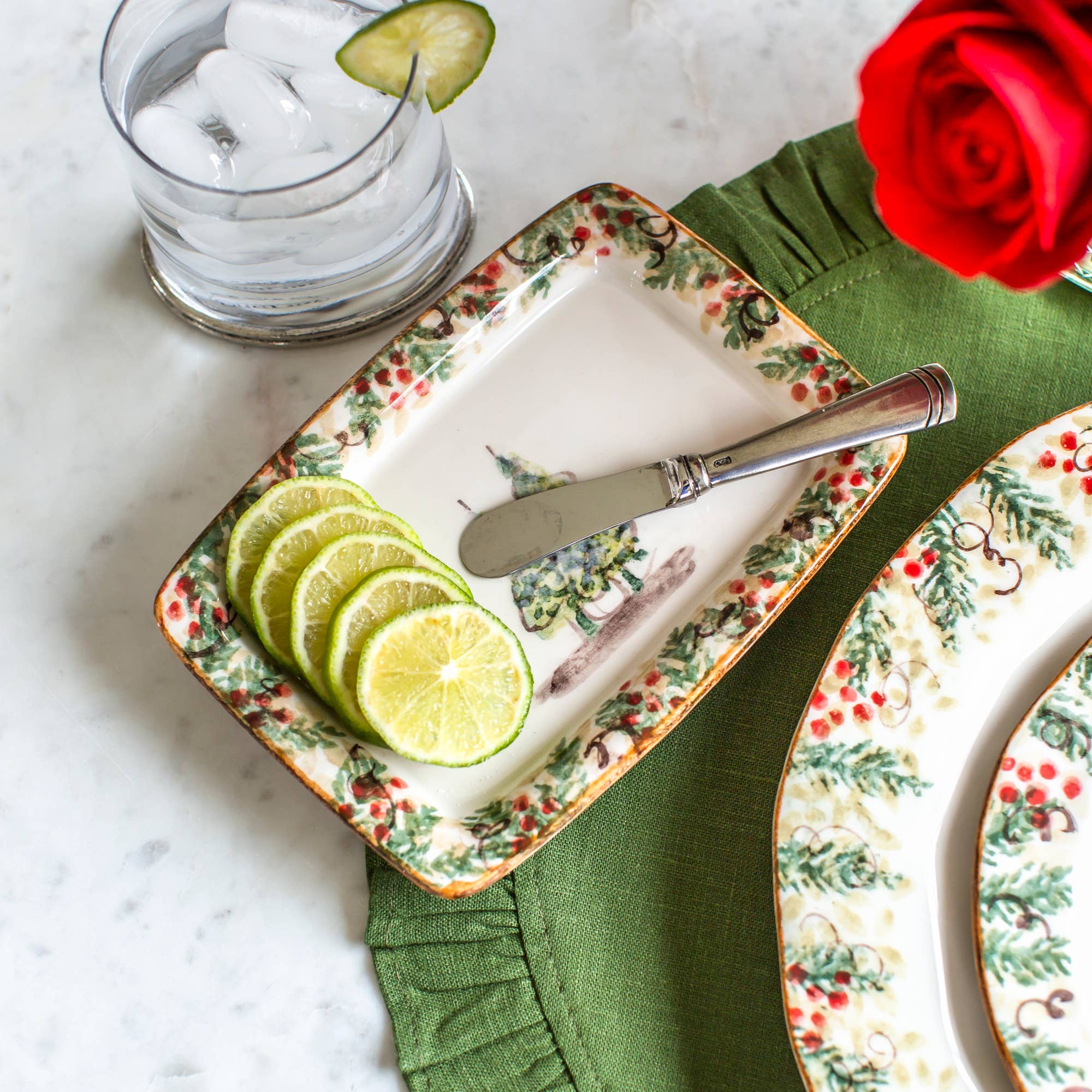 Arte Italica & Crown Linen Designs - Vendita all'ingrosso Vassoi da portata - Vassoio piccolo Natale - Collezione Natale2