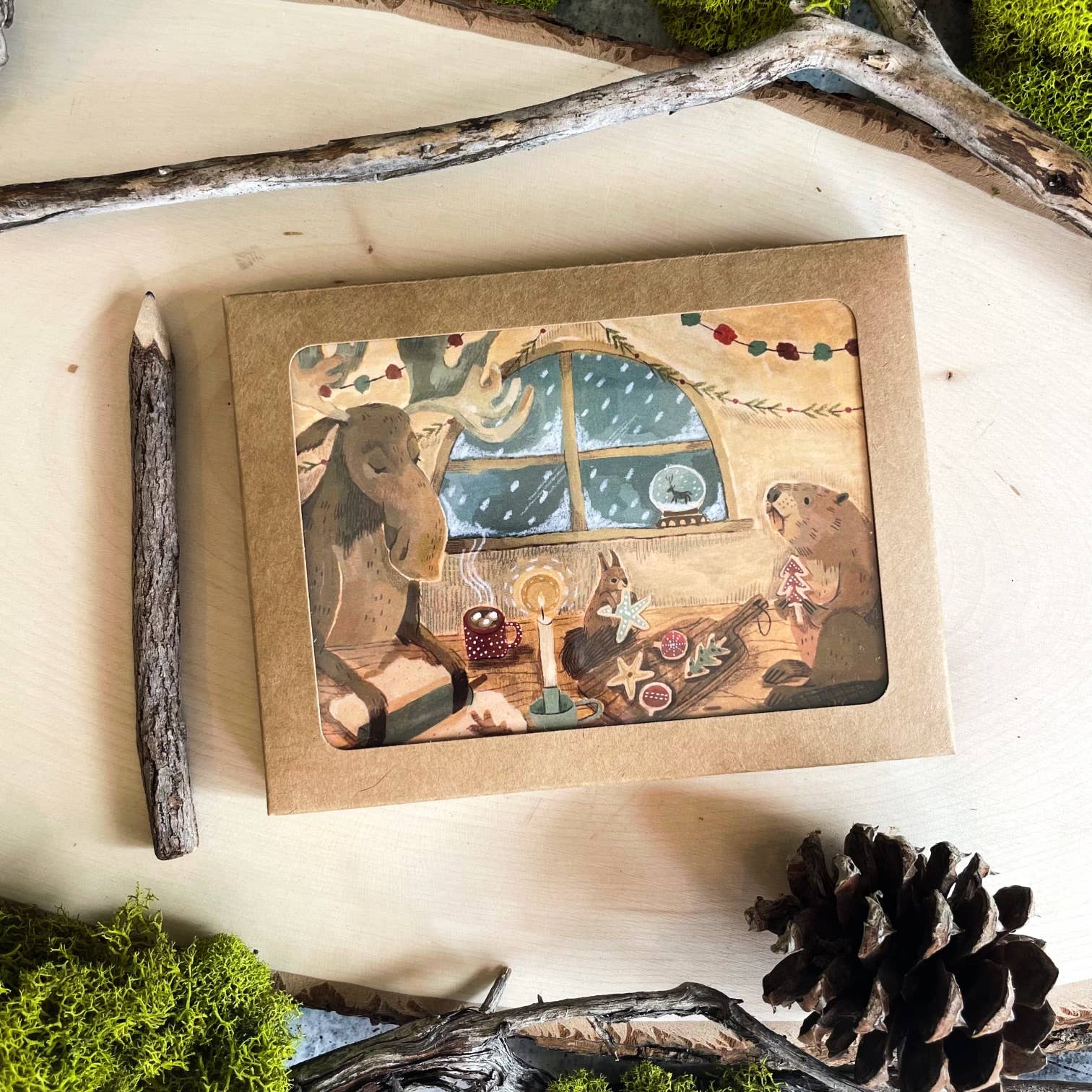 Canyon & Cove Art - Wholesale Season's Greetings Card - Baking Moose Holiday Cards (Boxed Card Set)1