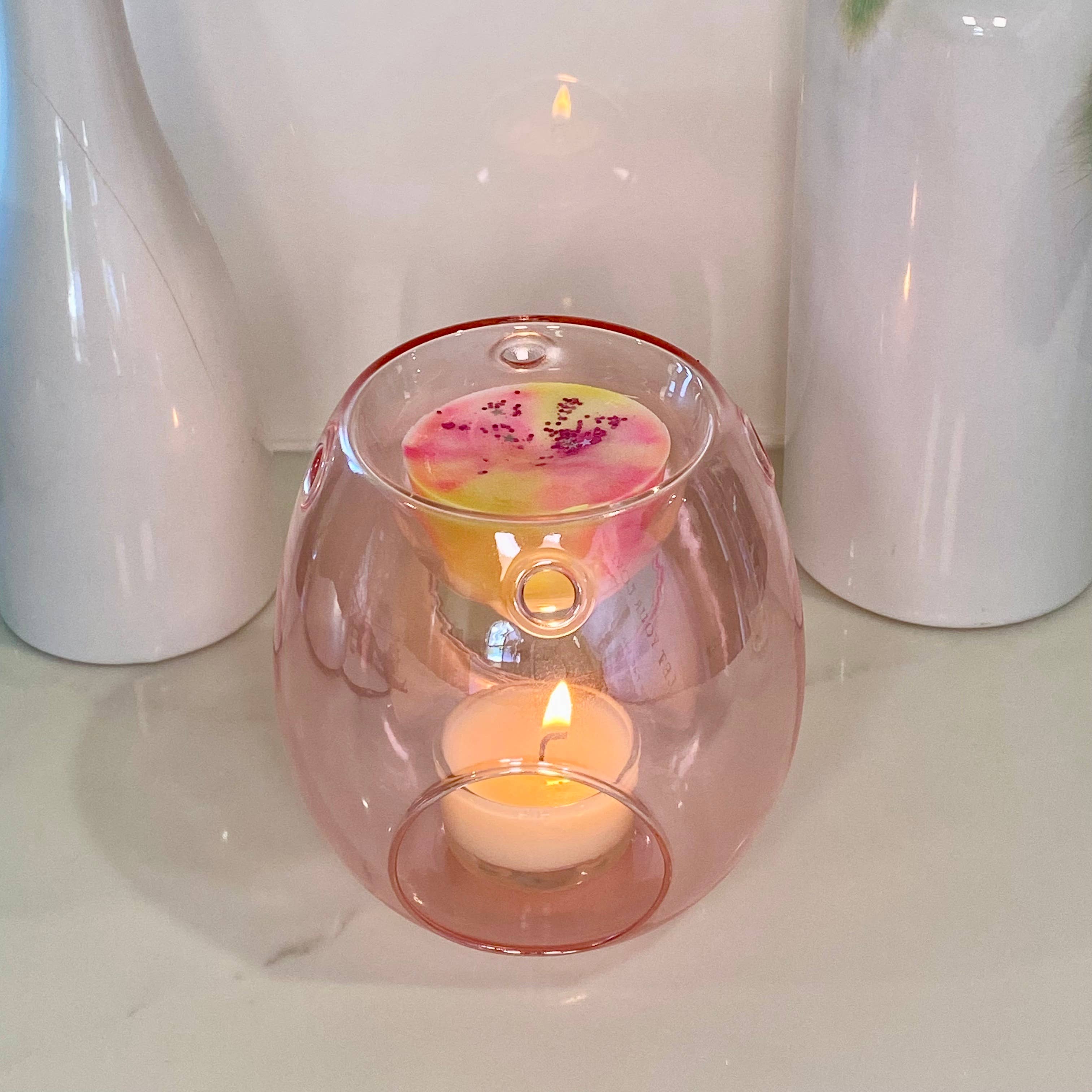 Sol Candles & Scents – wholesale Wax warmer – Pink Wax Melt Burner - Glass - Home Fragrance - Unique 1