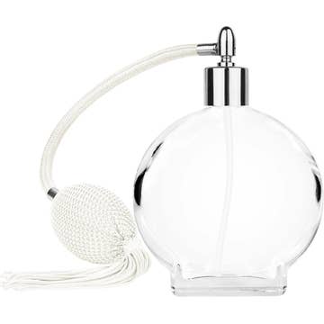 Best Bottles - Wholesale Atomizer Bottle - Clear Circle Glass Bottle-100ml (Multiple Bulb&Cap Colors)