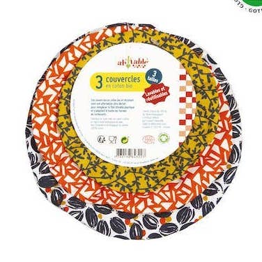 Ecodis - Grand Beau - Wholesale Food Storage Wrap/Bag - Food Covers Set of 3 Ø 15/17/19 cm - Ah! Table!0