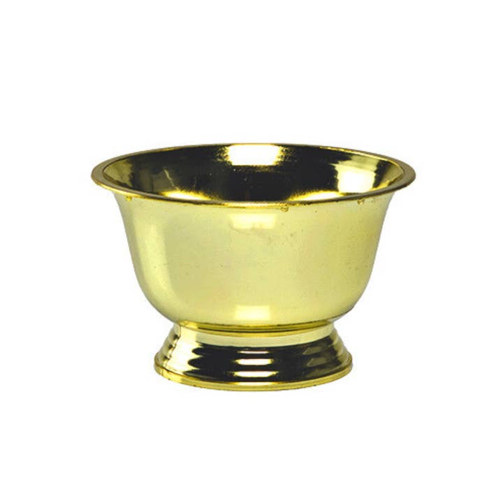 Jacobson - Wholesale Decorative Plate/Dish/Bowl - 5.3"D Shiny Metallic Plastic Revere Bowl - Gold or Silver