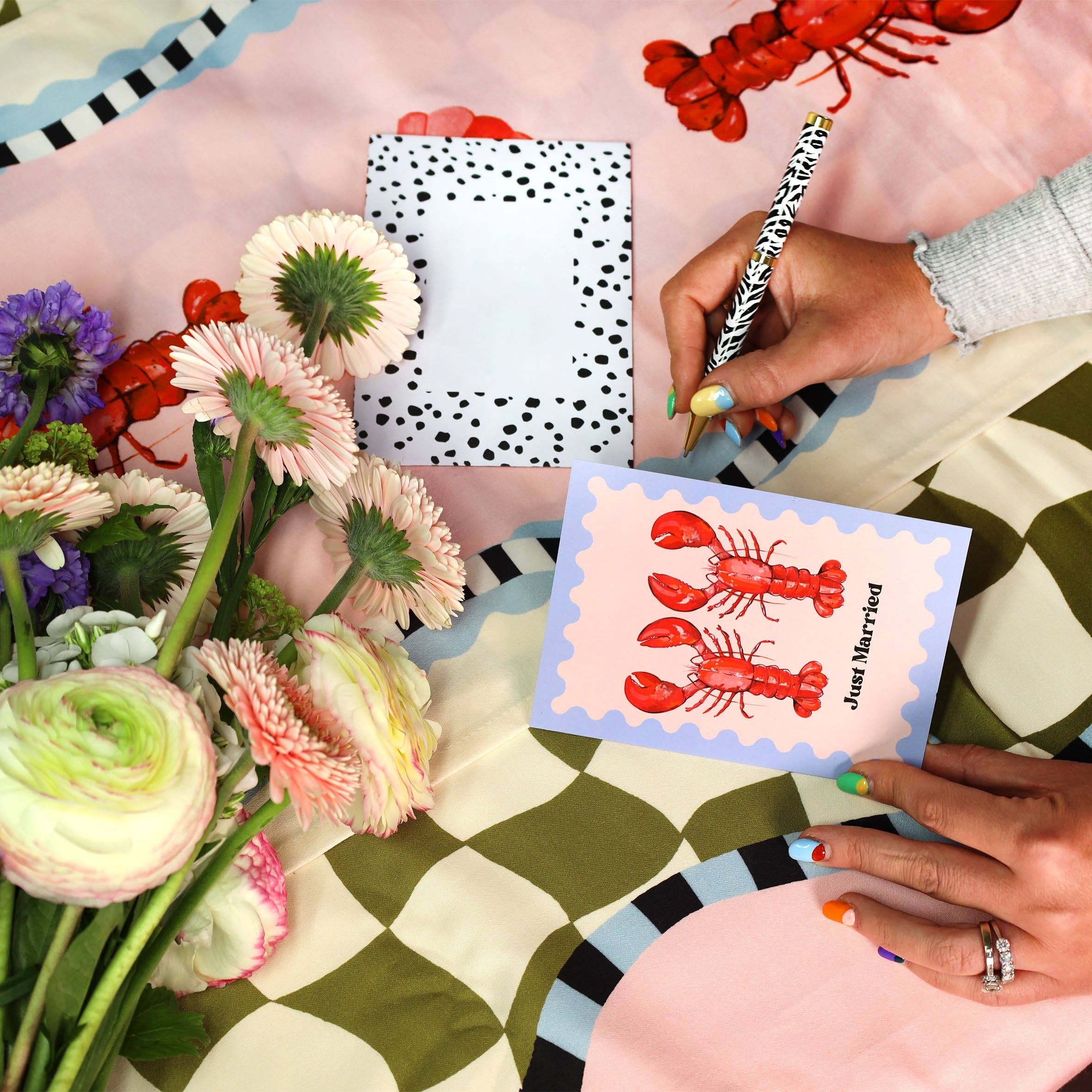 Eleanor Bowmer - Wholesale Wedding Card - Just Married Lobster Card2