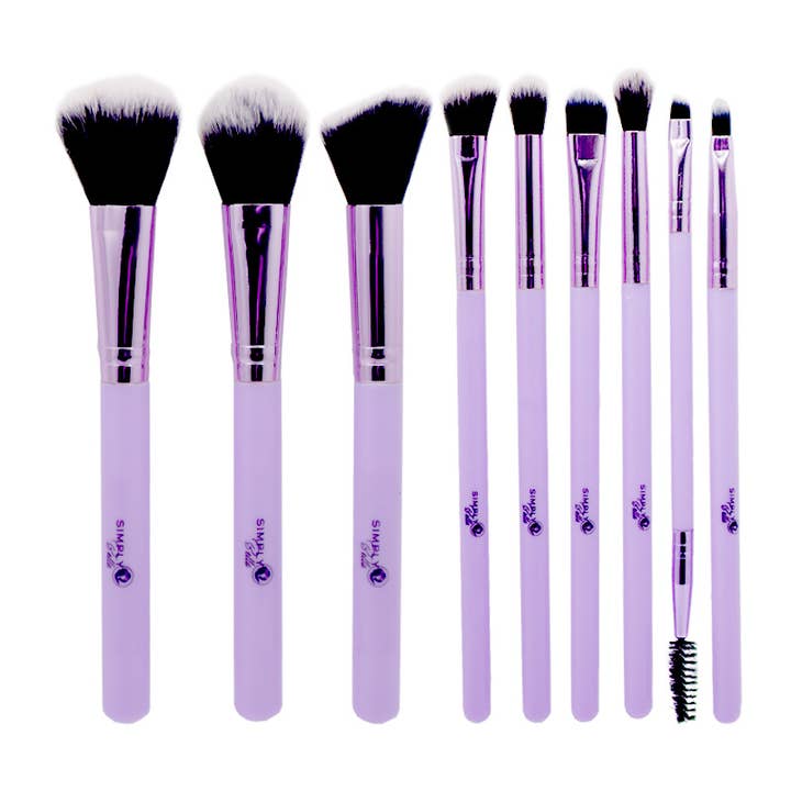 PINEAPPLE Beauty - Wholesale Makeup Brush Set - Simply Bella SBT009 Purple 9pc Brush Set - 12