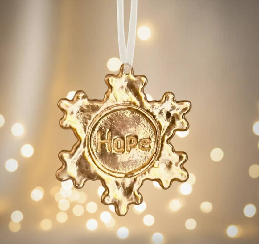 LUNARES - Wholesale Ornament - Ornament Gold Snowflake Hope