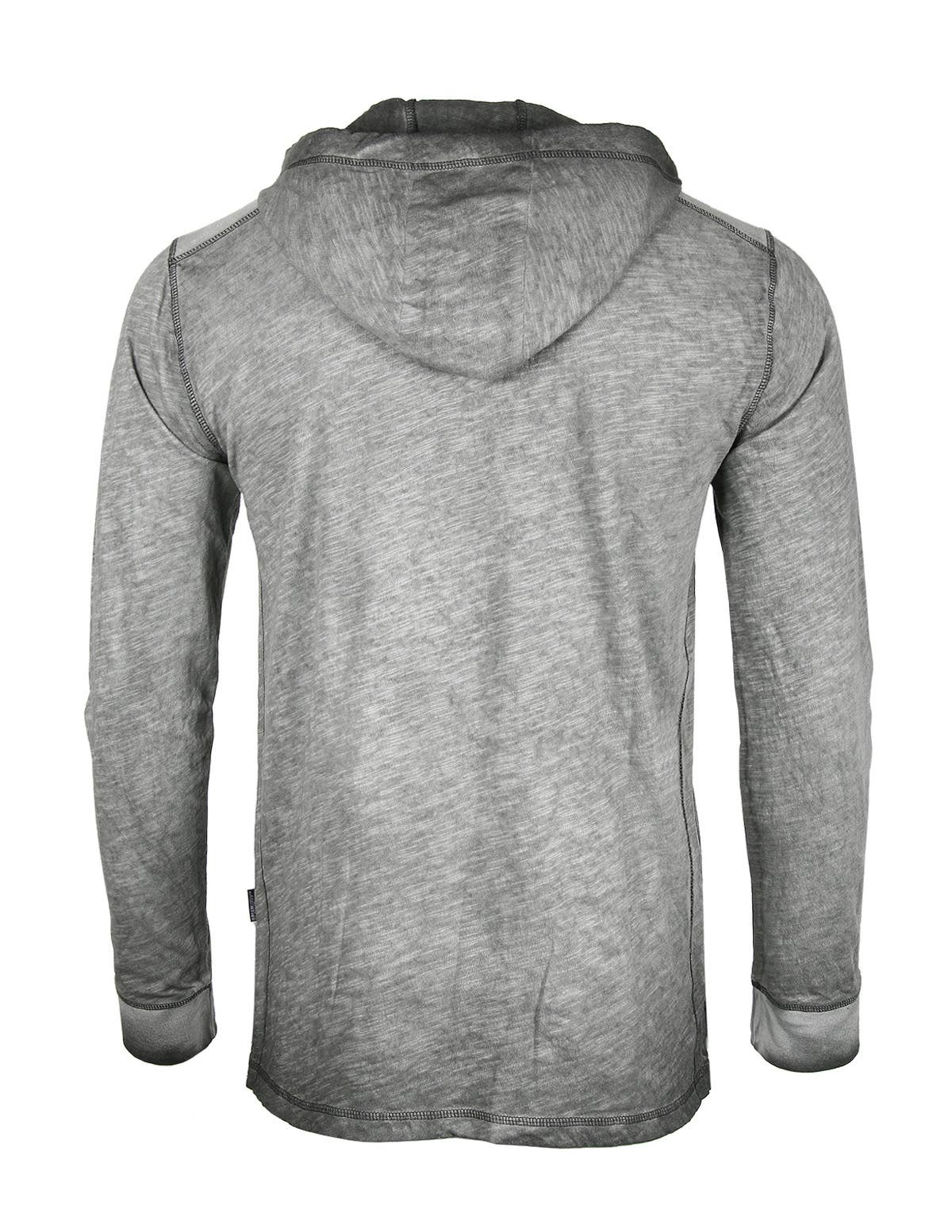 ZIMEGO – Großhandel Hoodie – Herren – ZIMEGO Herren Hoodie mit Kapuze und Vintage Henley Langarm, farblich gefärbt, lässig3