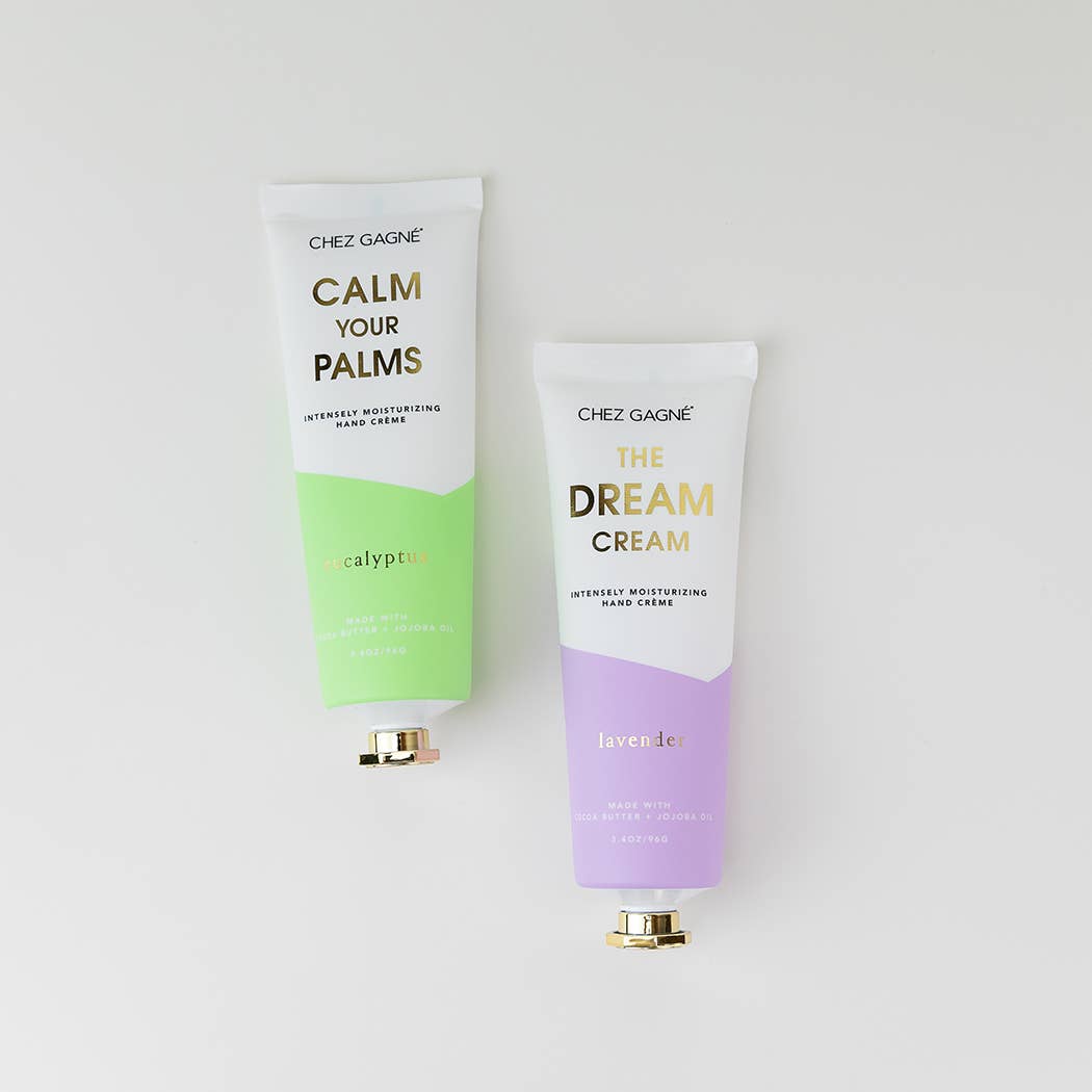 Chez Gagné - Wholesale Hand cream/lotion - Calm Your Palms - Eucalyptus - Clean + Vegan Hand Crème - 3.4oz10