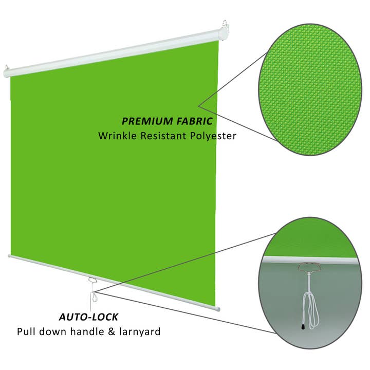 KHOMO GEAR – wholesale Photography backdrop – Extra Large 84" x 84" Pull Down Green Screen Backdrop