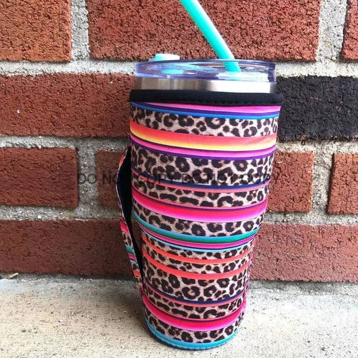Kims Korner - Wholesale Drink Huggers & Koozies - 30 OZ Leopard Serape Cup Cover
