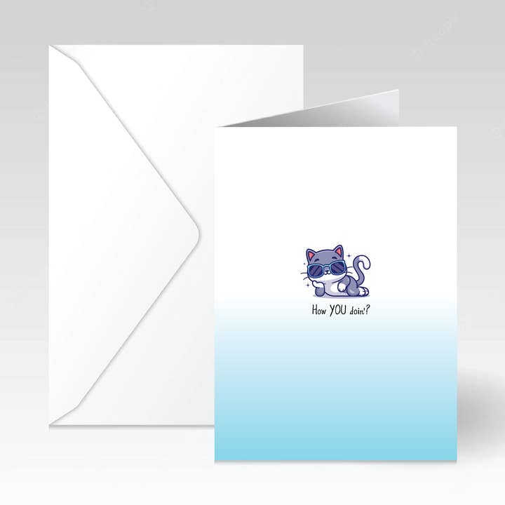 How YOU Doin'? Greeting Card for wholesale by Just Cats