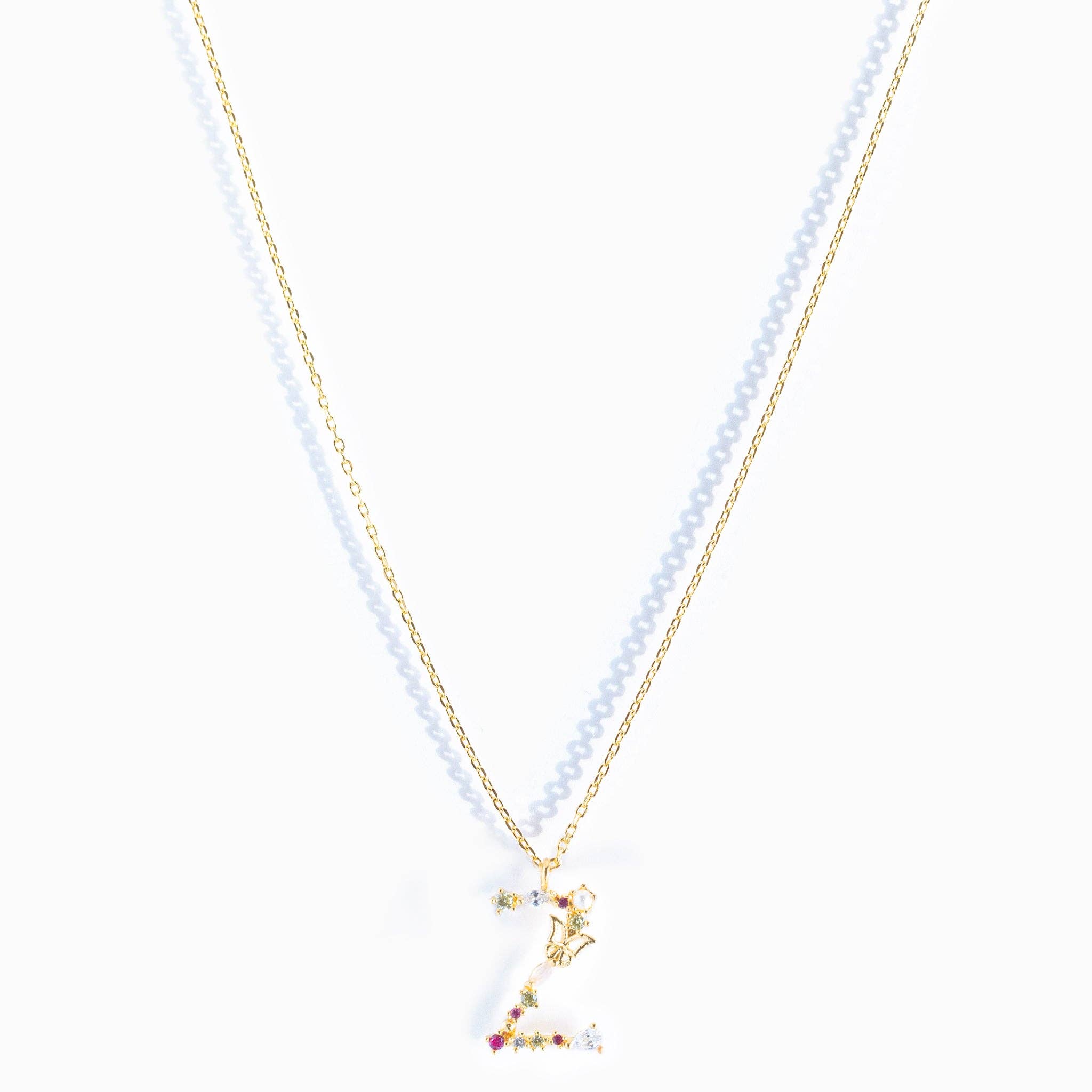 Girls Crew – wholesale Pendant/charm necklace – Flutterfly Stone Initial Necklace51