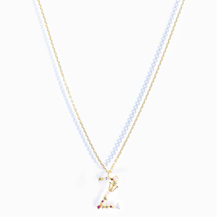 Girls Crew – wholesale Pendant/charm necklace – Flutterfly Stone Initial Necklace51